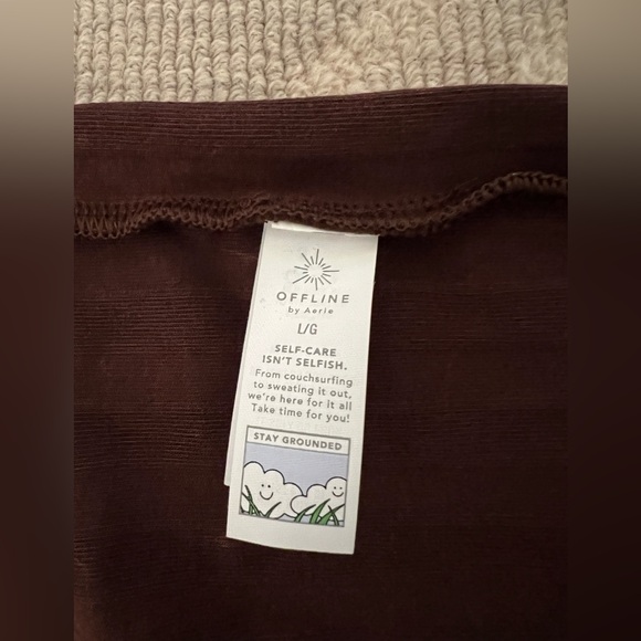 Aerie Offline Groove midi skirt & tank brown rib knit matching set Large NWT - Picture 13 of 16